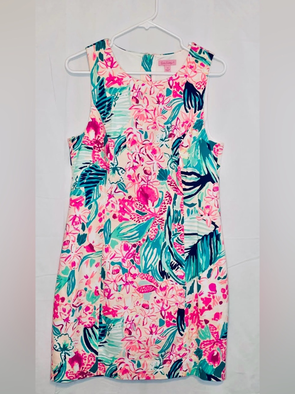 Lilly Pulitzer Pink & Teal Floral Sleeveless Shift Tunic